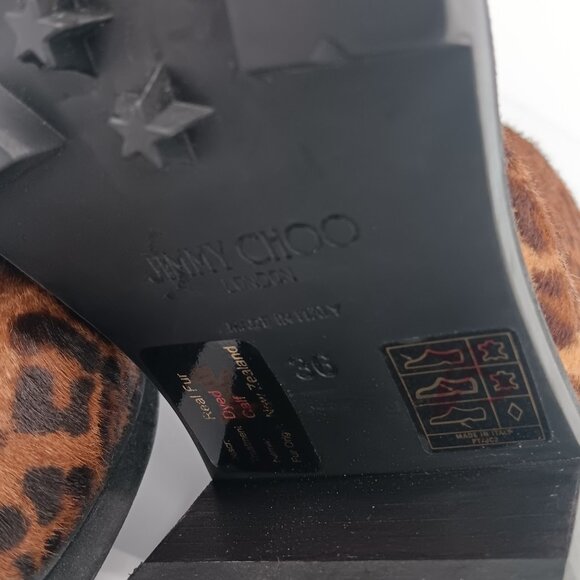 Jimmy Choo Women's Mava Leopard-Print Fur Ankle Boots - EU36/US6 - Picture 14 of 14